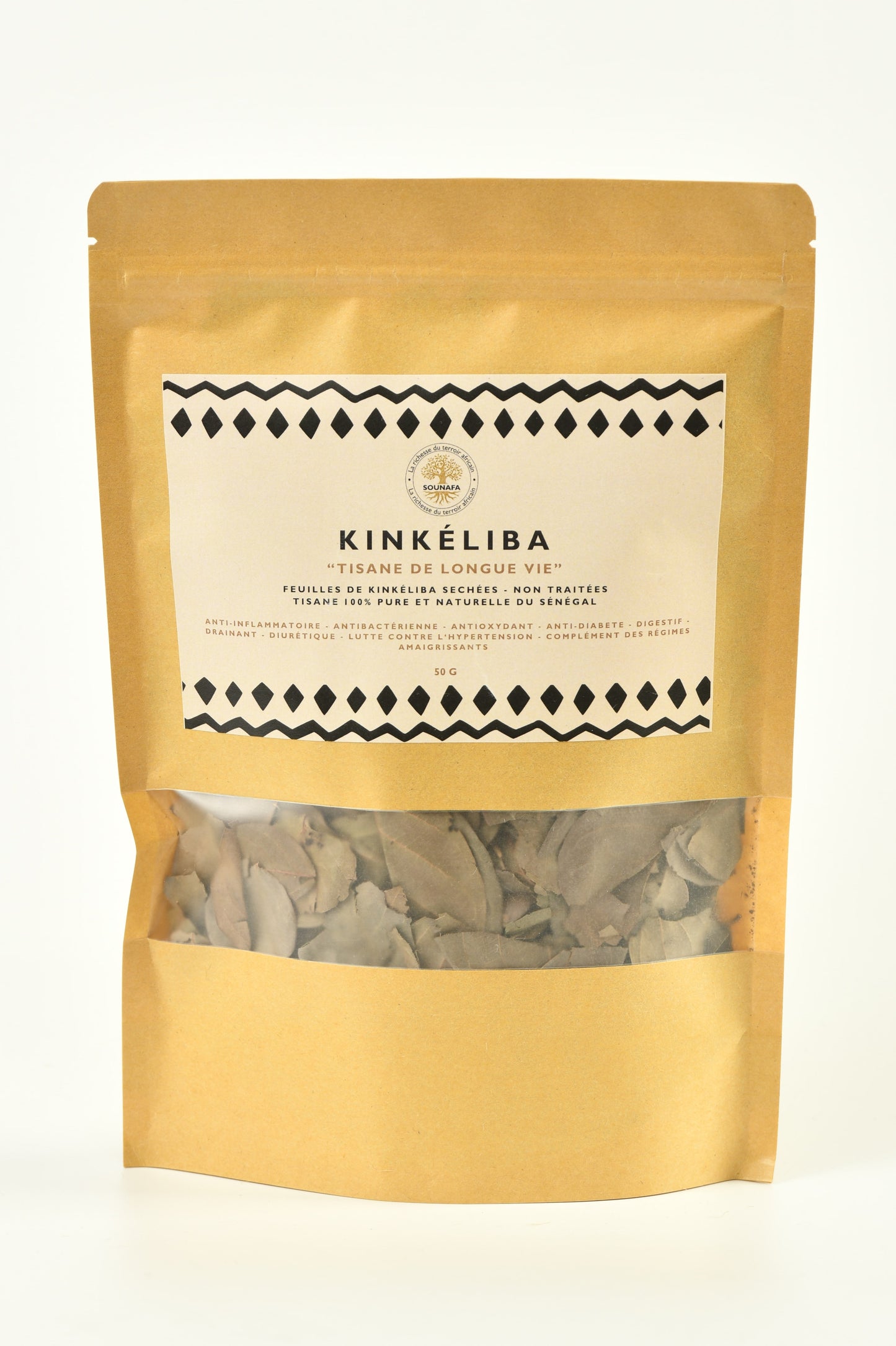 Feuilles de Kinkéliba séchées – non traitées – 50 G